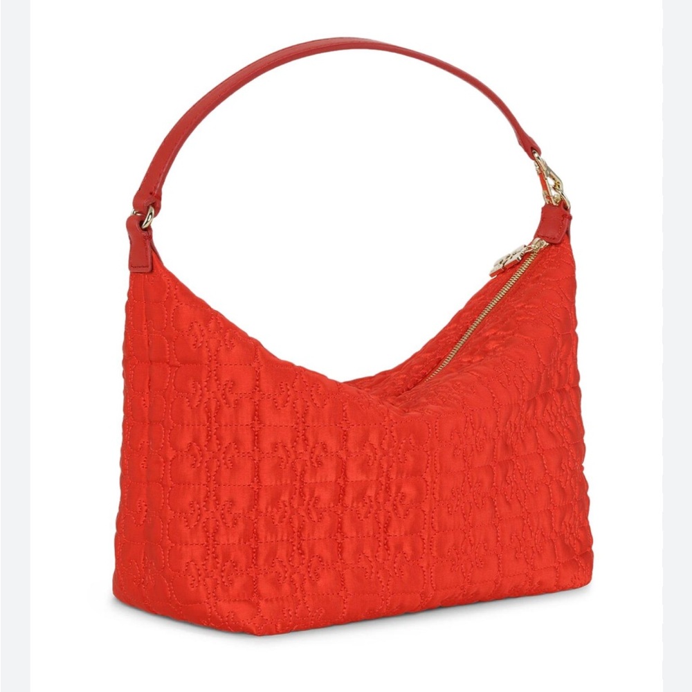 Ganni Butterfly Medium Pouch Satin in Red
